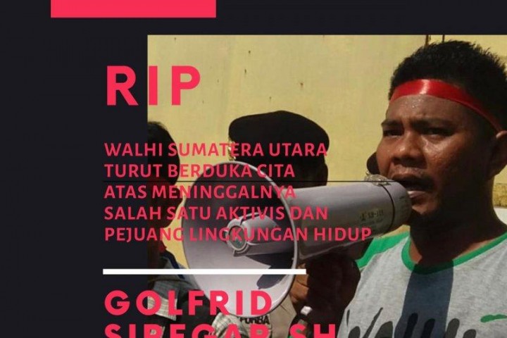 Sempat hilang, aktivis Walhi Sumut Golfrid Siregar meninggal dunia