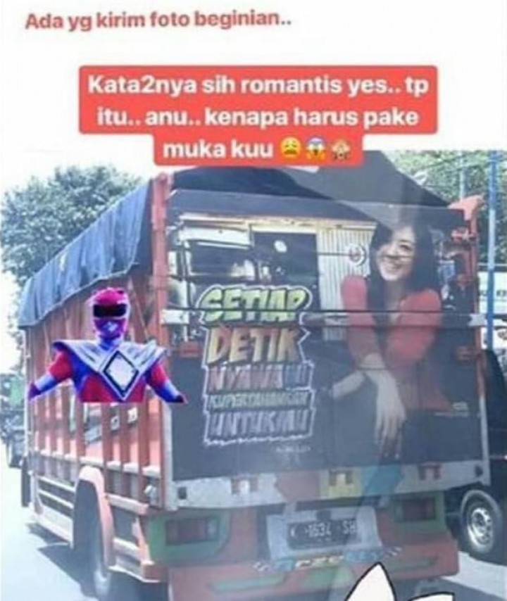 Franda Protes karena Wajahnya Digambar di Bagian Belakang Truk