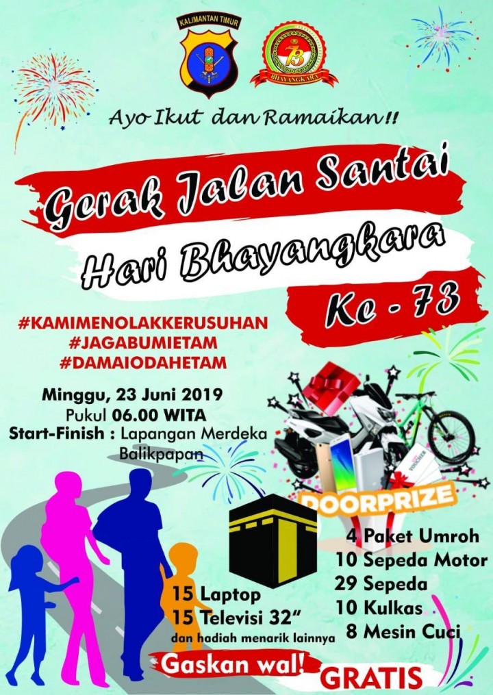  Jalan Santai Spektakuler Polda Kaltim, 4 Tiket Umroh dan 10 Motor 