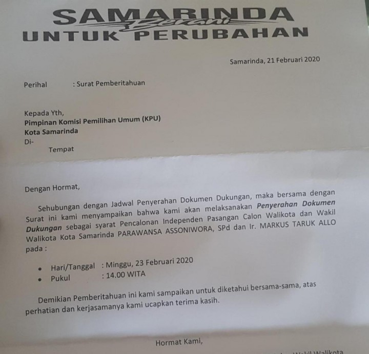 Penyerahan Syarat Dukungan Paslon Parawansa - Markus Ditunda Hari Ini