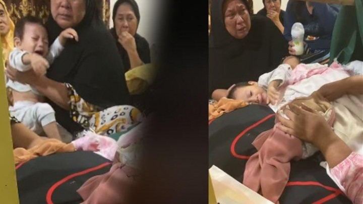 VIRAL, Pilunya Balita Perempuan Ini Terus Menangis di Samping Jasad Ibunya, Bikin Menyayat Hati