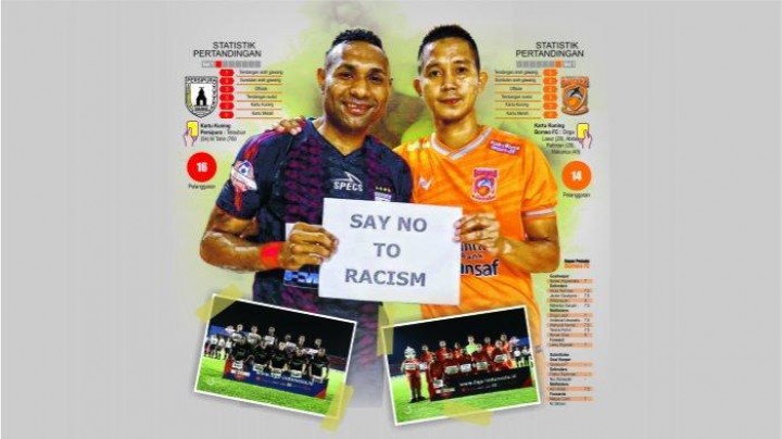 Stadion Segiri Samarinda Suarakan â??Stop Rasismeâ?? saat Laga Borneo FC Melawan Persipura