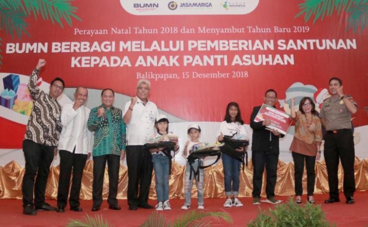 Sambut Natal dan Tahun Baru, Pupuk Indonesia Bersama Jasa Marga Bantu 500 Anak Yatim di Kaltim