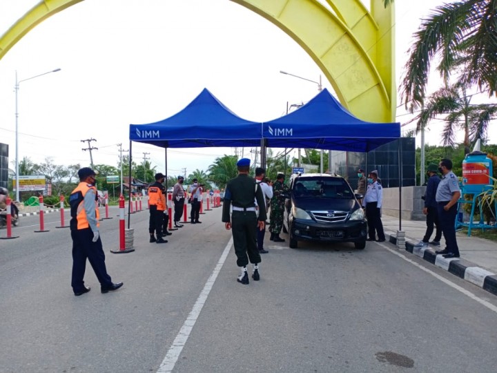 Perketat Jaga di Pos Masuk Bontang, Pengendara Tak Pakai Masker Dilarang Masuk
