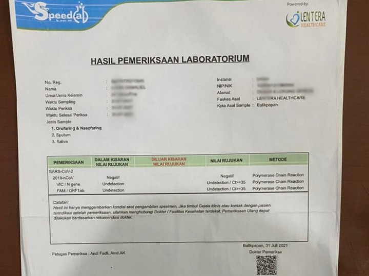 Jual Surat PCR Palsu ke Penumpang Pesawat, Bos Klinik di Kaltim Diciduk