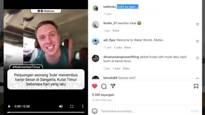 VIRAL! Bule London Terjebak Banjir di Sangatta, Panjat Bak Mobil dan Truk, Kagum Sama Keramahan Warga