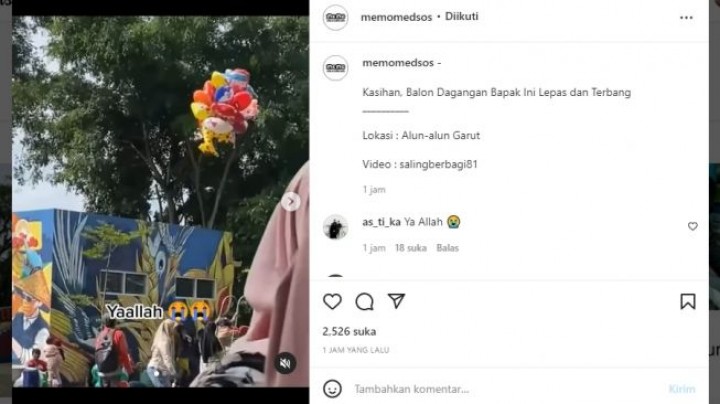 Sedih Ngeliatnya, Balon Dagangan Bapak Ini Lepas dan Terbang Sebelum Dijual: Bapaknya Gemeteran