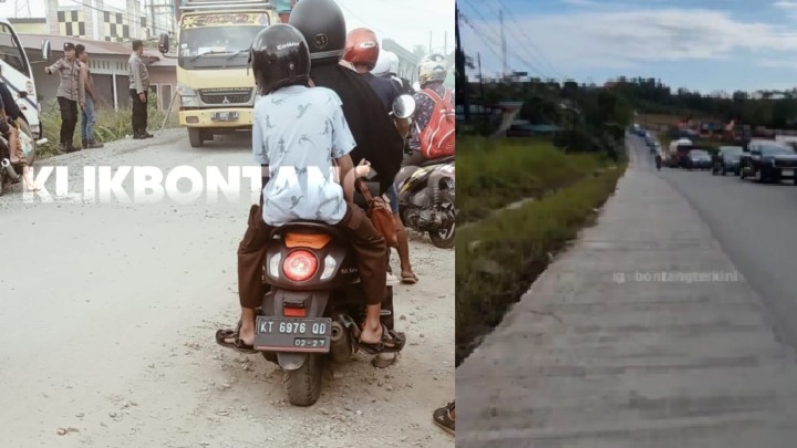 Jembatan KM 5 Poros Bontang-Samarinda Jebol, Macet Sampai Simpang Sangatta 