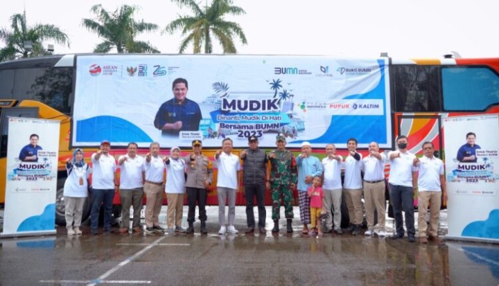 Mudik Gratis Bersama BUMN, Pupuk Kaltim Berangkatkan 200 Pemudik dari Bontang dan Samarinda