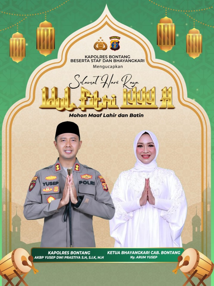 Ucapan Idul Fitri 1444 H/2023 dari Kapolres Bontang