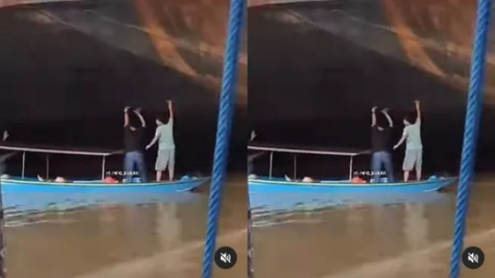 Merinding, Video Detik-detik Kapal Ketinting Tersedot Tongkang Korban Dalam Pencarian
