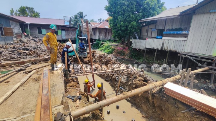 Proyek Turap di Guntung Rp 1,3 Miliar Dikerjakan Kodim 0908 Bontang, Warga Direlokasi di Rumah Layak Huni