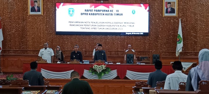 DPRD Kutim Gelar Paripurna Penyampaian Nota Penjelasan Raperda APBD 2024