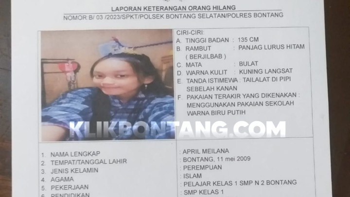 Siswi SMP 2 Bontang Hilang, Tinggalkan Rumah Pakai Seragam Sekolah