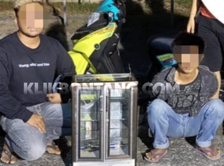 2 Maling yang Gondol Etalase Isi Rokok Dibekuk Polres Bontang