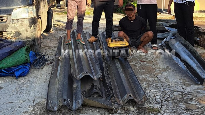 Polisi Ringkus Pencuri Besi Pembatas Jalan Sepanjang 16 Meter di Poros Samarinda Bontang