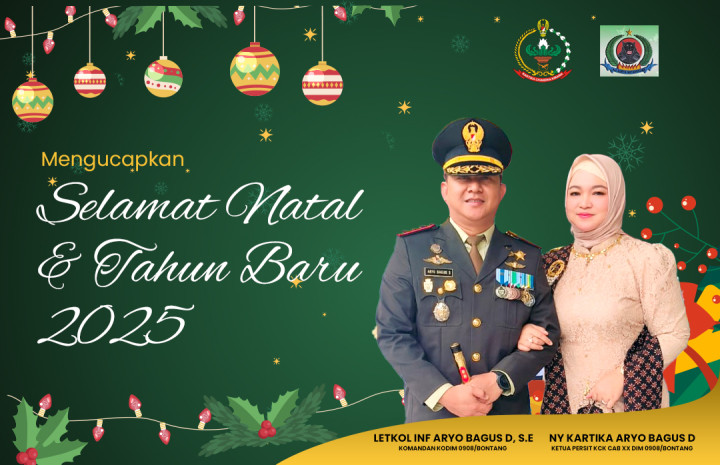 Ucapan Selamat Natal dan Tahun Baru 2025 dari Dandim 0908/Bontang