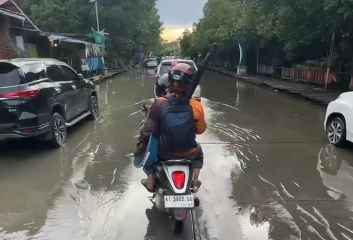 Banjir Rob Kembali Genangi Bontang Kuala, Kali Kedua di Januari 2025