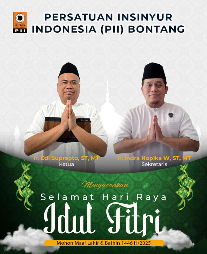 Persatuan Insinyur Indonesia Kota Bontang Mengucapkan Selamat Hari Raya Idul Fitri 1446 H/2025