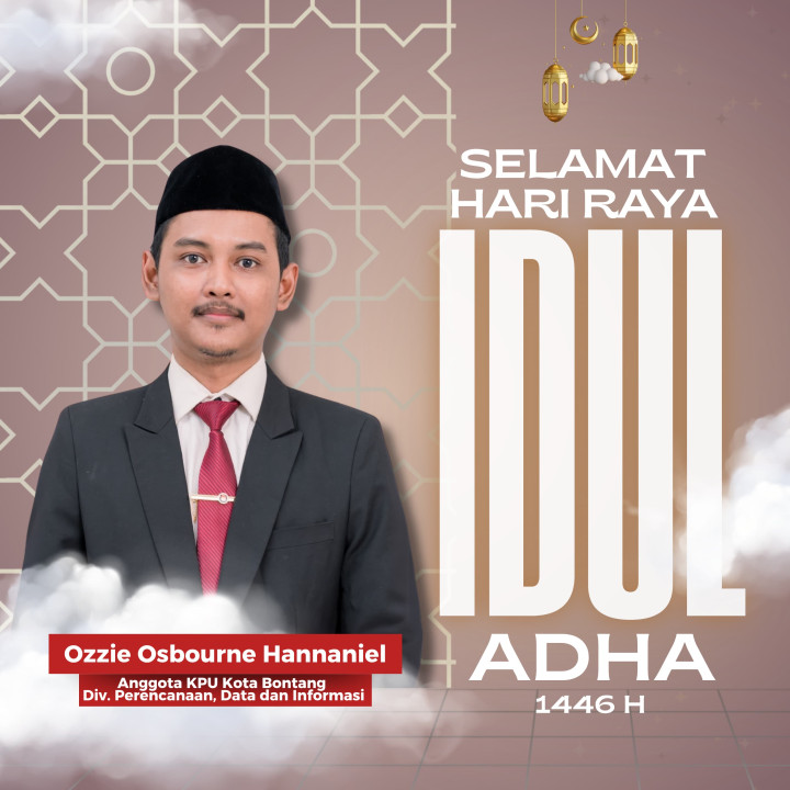 Komisioner KPU Bontang Ozzie Osbourne Hannaniel mengucapkan Selamat Hari Raya Idul Adha