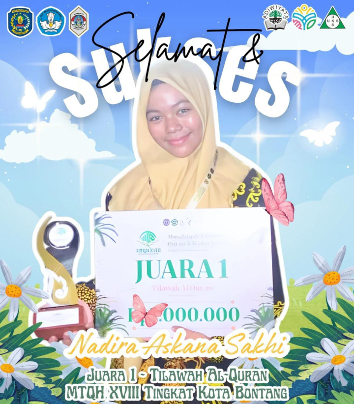 Nadira Askana Sakhi Raih Juara 1 Tilawah Al Quran; Disdikbud : Capaian Ini Bukti Keseimbangan Akademik dan Akhlak