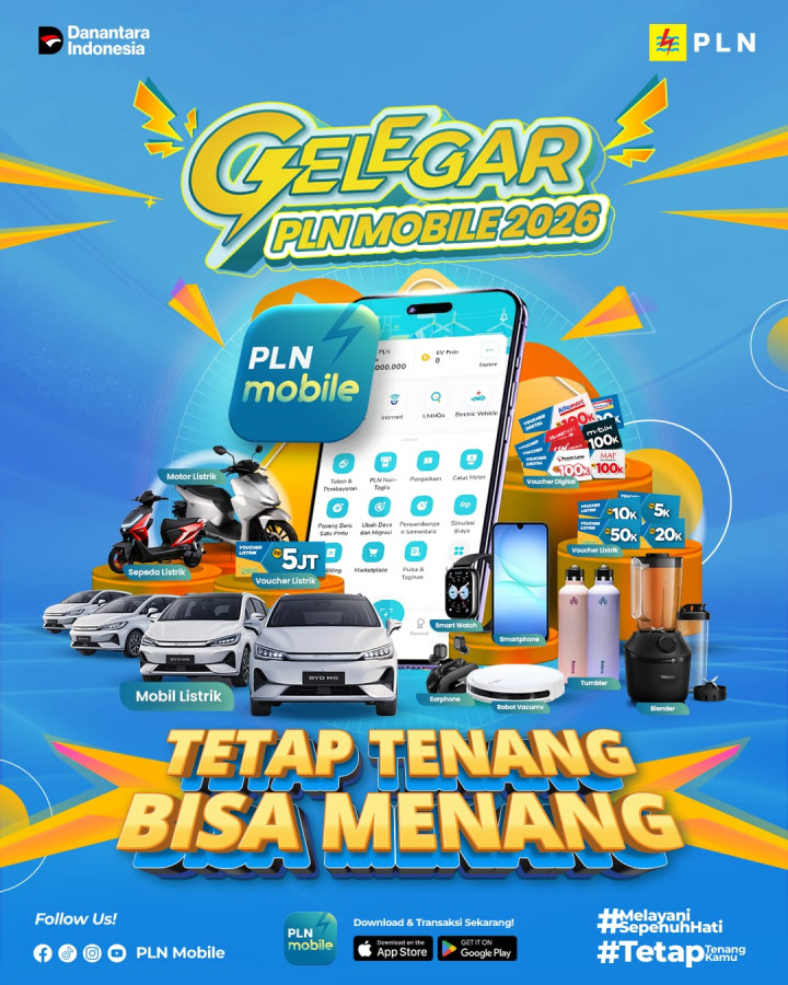 Program Gelegar PLN Mobile 2026 Hadirkan Beragam Hadiah Menarik