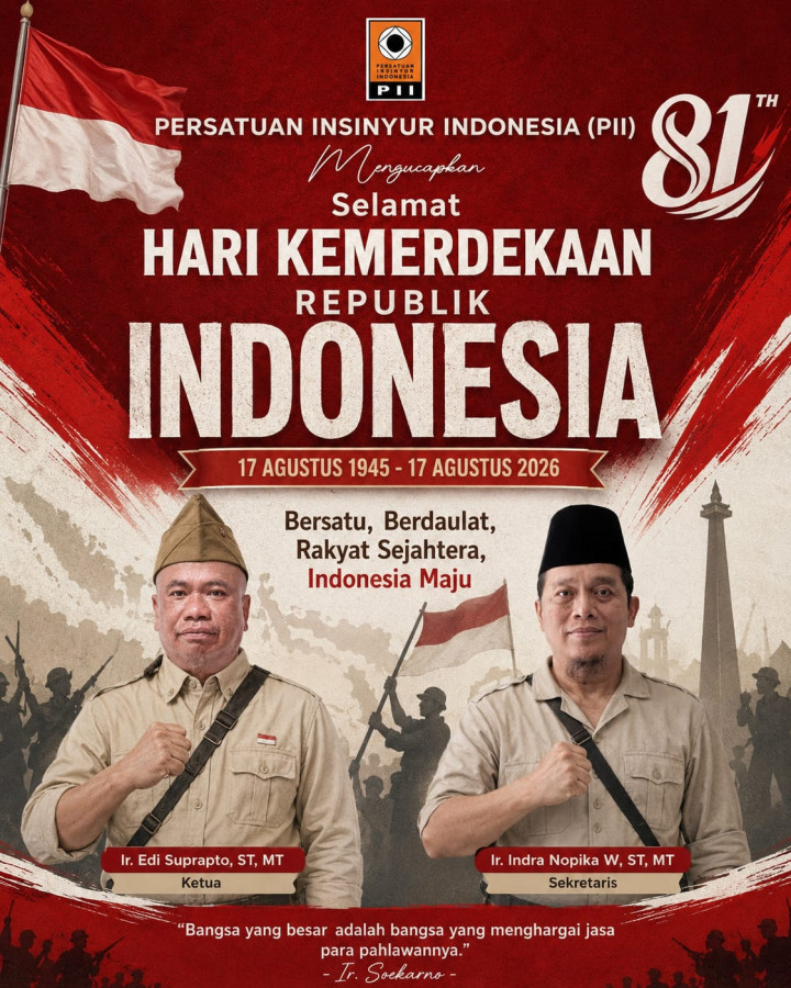 Persatuan Insinyur Indonesia Kota Bontang Mengucapkan Selamat HUT ke-81 Republik Indonesia