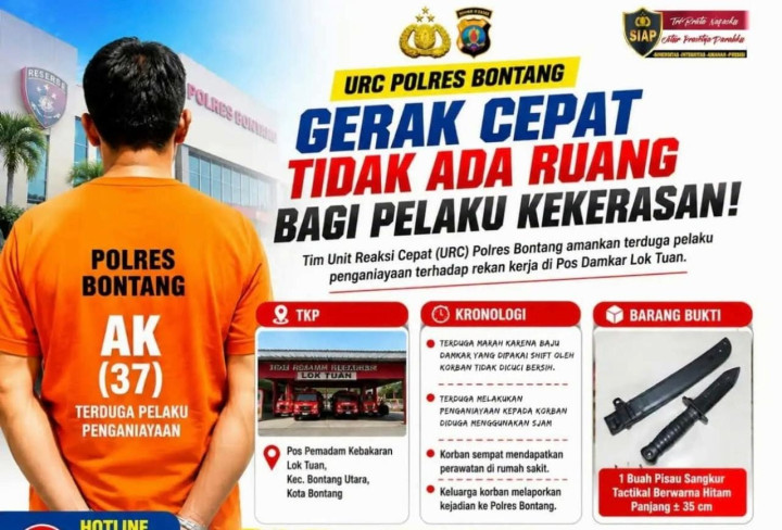 Sempat Kabur ke Luar Kota, Personel Disdamkartan Bontang yang Serang Rekan Kerja Pakai Sangkur Ditangkap