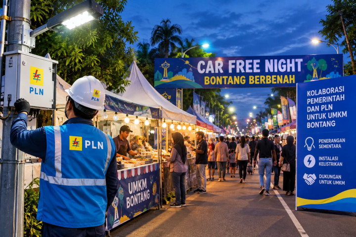 Dukung Program Car Free Night Bontang Berbenah, PLN Support Jaringan Listrik untuk Pelaku UMKM