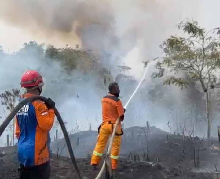 Lahan Seluas 23 Hektare di Bontang Lestari Terbakar Kurun 3 Hari; Warga hingga Aparat Ikut Bantu Padamkan